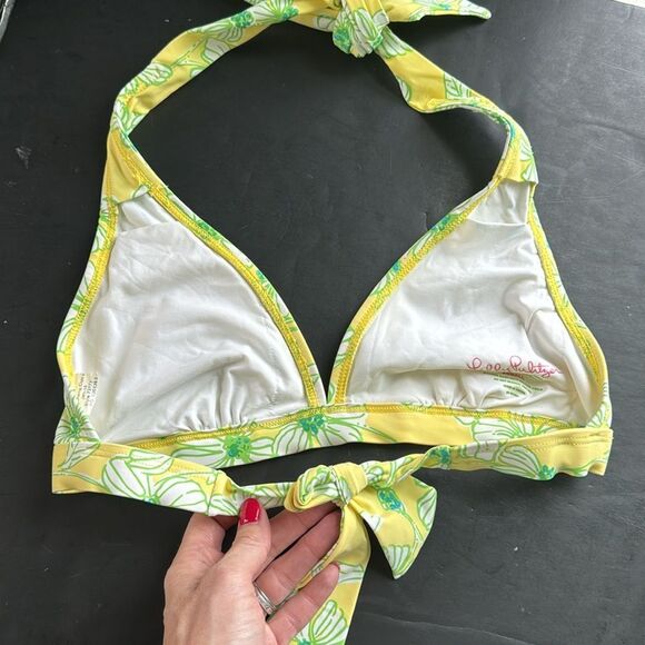 Lilly Pulitzer Sz XS Halter‎ Bikini Top in Starfruit Ye Alotta Colada Vintage - Picture 8 of 10